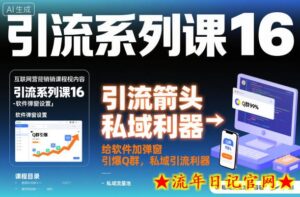 引流系列课16:给软件加弹窗引爆Q群,私域引流利器-流年日记