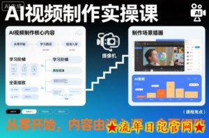 AI视频制作实操课,从零开始,内容由浅入深,全面细致-流年日记