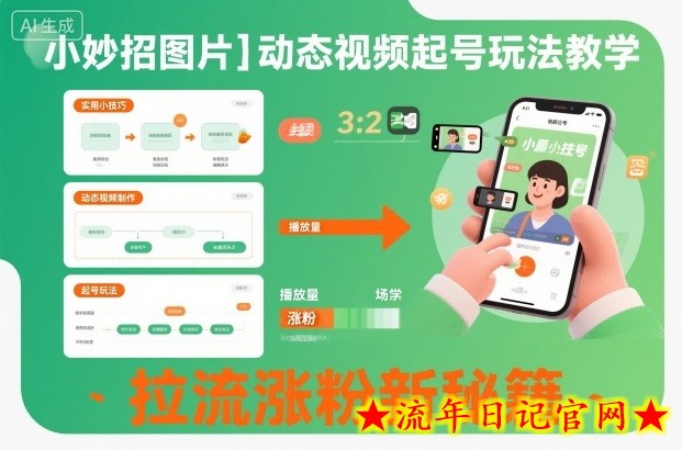 小妙招图片＋动态视频起号玩法教学，拉流涨粉新秘籍-流年日记