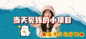 当天能收益的3个小项目拆解_包括平台+操作流程-流年日记