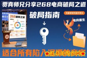 贾真师兄分享268电商破局之道-适合所有陷入泥潭的商家-流年日记