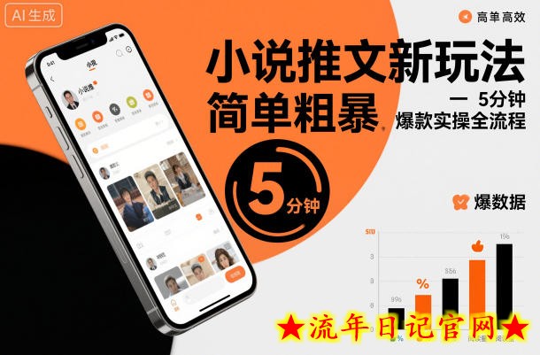 小说推文新玩法，简单粗爆，5分种一个爆款实操全流程-流年日记