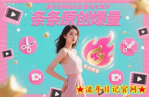 美女视频搬运去重技术教学，条条原创爆量-流年日记