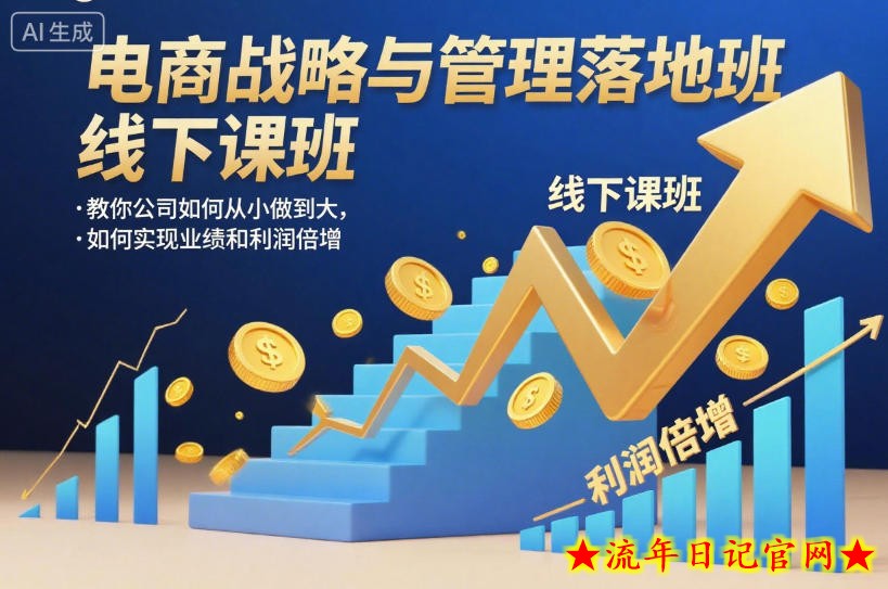 电商战略与管理落地班线下课，教你公司如何从小做到大，如何实现业绩和利润倍增【录音】-流年日记