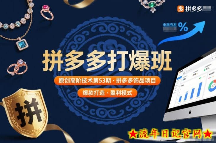 拼多多打爆班原创高阶技术第53期，拼多多饰品项目-流年日记