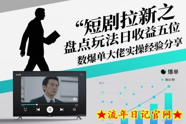 短剧拉新之盘点玩法日收益五位数爆单大佬实操经验分享-流年日记