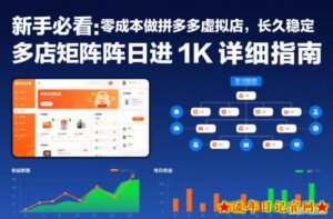 新手必看：零成本做拼多多虚拟店，长久稳定，多店矩阵日进1K详细指南【揭秘】-流年日记