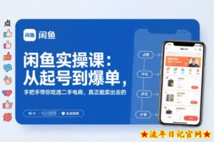 2025闲鱼无货源实操课：从起号到爆单，手把手带你吃透二手电商，真正能卖出去的实战指南-流年日记