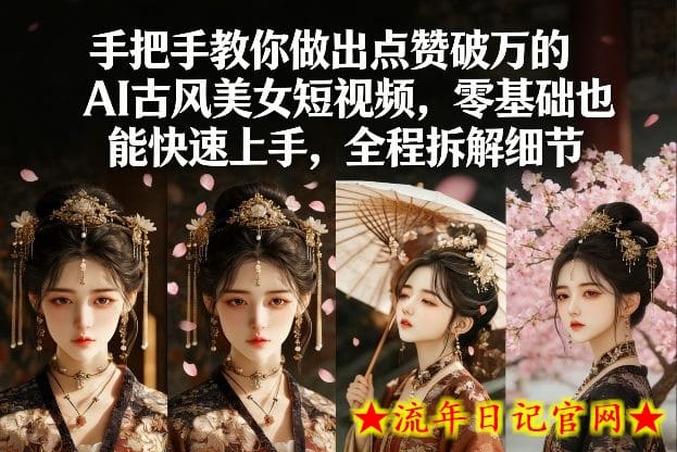 手把手教你做出点赞破万的AI古风美女短视频，零基础也能快速上手，全程拆解细节