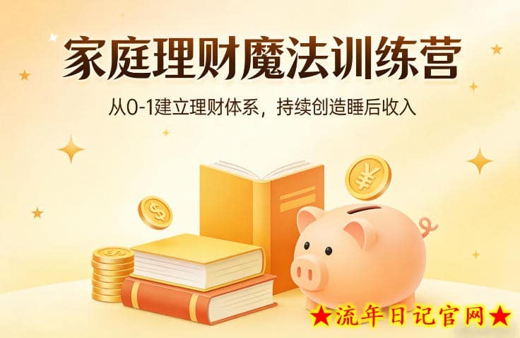 家庭理财魔法训练营，从0-1建立理财体系，持续创造睡后收入