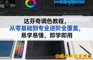 达芬奇调色教程，从零基础到专业进阶全覆盖，易学易懂，即学即用-流年日记