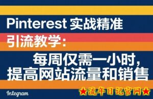 Pinterest实战精准引流教学：每周仅需一小时，提高网站流量和销售-流年日记