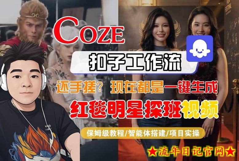 Coze智能体工作流一键生成“红毯明星探班合影“短视频，全流程保姆级教学
