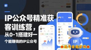 IP公众号精准获客训练营，从0-1搭建好一个能賺钱的IP公众号（更新）-流年日记