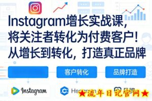 Instagram增长实战课，将关注者转化为付费客户！从增长到转化，打造真正品牌（双语字幕）-流年日记