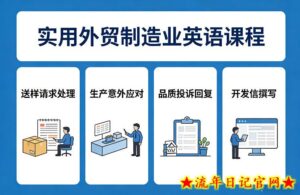 实用外贸制造业英语课程，教你专业处理送样请求、应对生产意外、回复品质投诉、撰写开发信等-流年日记