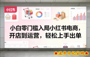 小白零门槛入局小红书电商，开店到运营，轻松上手出单-流年日记