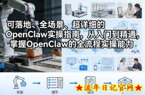 可落地、全场景、超详细的OpenClaw实操指南,从入门到精通,掌握OpenClaw的全流程实操能力-流年日记