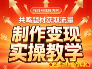 视频号情感内容,共鸣题材获取流量,制作变现实操教学-流年日记