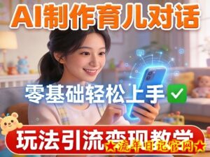 AI制作育儿对话,零基础轻松上手,玩法引流变现教学-流年日记