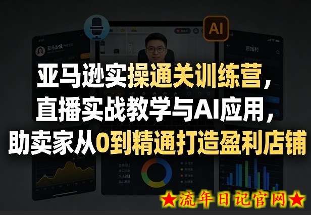 亚马逊实操通关训练营，直播实战教学与AI应用，助卖家从0到精通打造盈利店铺（更新3月）