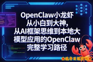 OpenClaw小龙虾从小白到大神，从AI框架思维到本地大模型应用的OpenClaw完整学习路径-流年日记