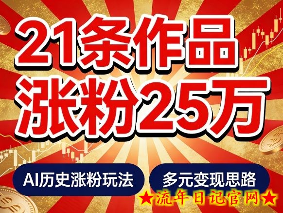 21个作品涨粉25W！睡前历史说又一现象级AI内容大爆款来啦，AI历史涨粉玩法，附详细教程+变现方向