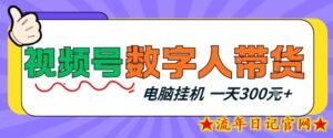 视频号数字人带货,电脑挂G项目,新手小白轻松一天3张+【揭秘】-流年日记