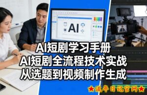 AI短剧学习手册，AI短剧全流程技术实战，从选题到视频制作生成-流年日记