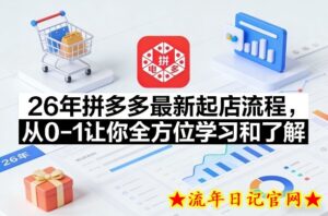 26年拼多多最新起店流程，从0-1让你全方位学习和了解-流年日记