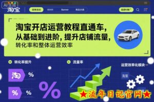 淘宝开店运营教程直通车，从基础到进阶，提升店铺流量，转化率和整体运营效率（更新26年3月）-流年日记