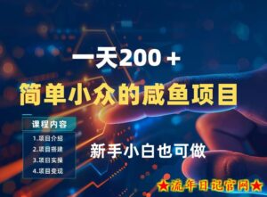 一天收入2张，一个简单小众的咸鱼项目，0门槛小白也能做-流年日记