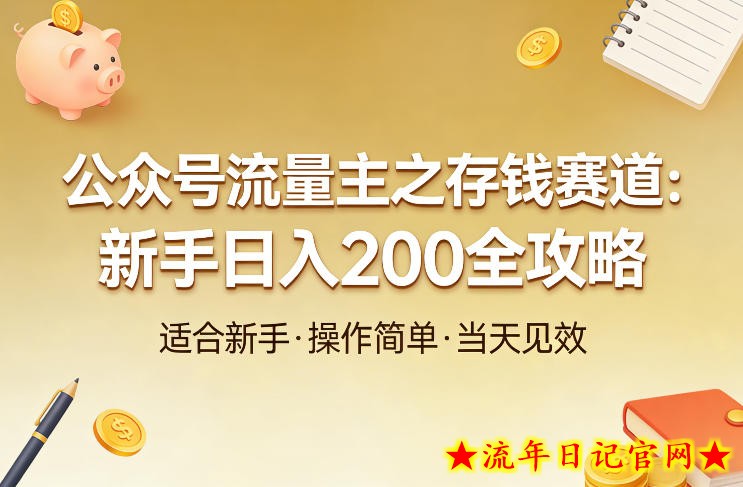 公众号流量主之存钱赛道，贴合当下需求，适合新手，一天收益2张