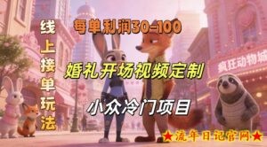 小众婚礼赛道，婚礼开场视频及请柬定制，线上接单玩法，小众冷门项目，一单几十米纯收益-流年日记