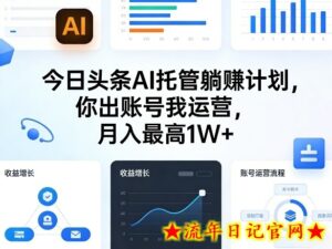 今日头条AI托管躺賺计划,你出账号我运营,月入最高1W+【揭秘】-流年日记