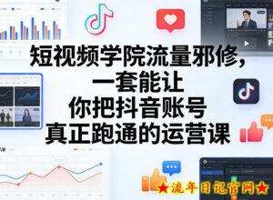 短视频学院流量邪修,一套能让你把抖音账号真正跑通的运营课-流年日记