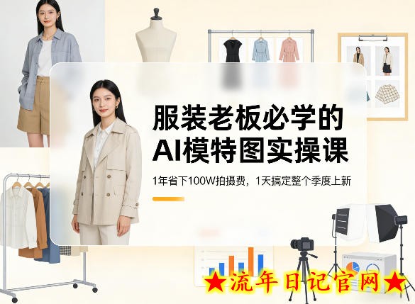 服装老板必学的AI模特图实操课，1年省下100W拍摄费，1天搞定整个季度上新