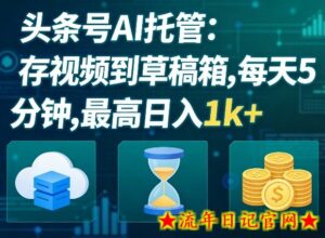 头条号AI托管，我存视频到你草稿箱，每天5分钟，最高日入1k+【揭秘】-流年日记