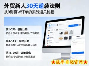 外贸新人30天逆袭法则，教你从0到百W订单的实战通关秘籍-流年日记