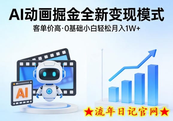 AI动画掘金全新变现模式，客单价高，0基础小白也能轻松月入1W+