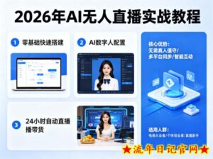 2026年AI无人直播实战教程,零基础也能快速搭建AI数字人无人直播间,实现24小时自动直播带货-流年日记