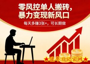 零风控单人搬砖，暴力变现新风口，每天多賺3张+，可长期做【揭秘】-流年日记