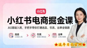 小红书电商掘金课：从0基础入局，手把手带你打通选品、引流、出单全链路（更新）-流年日记