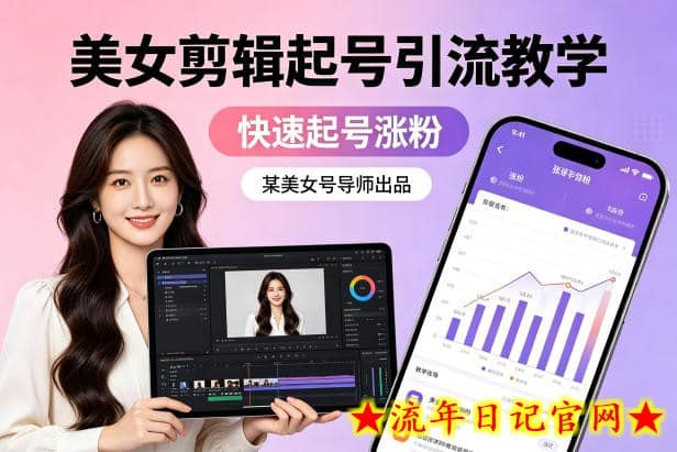某美女号导师出品：美女剪辑起号引流教学，快速起号涨粉
