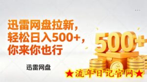 迅雷网盘锐评拉新，轻松日入几张，小白副业首选-流年日记
