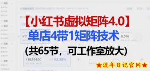 小红书虚拟矩阵4.0技术：单店4带1矩阵（共65节，可工作室放大）-流年日记