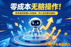 零成本无脑操作！多多虚拟机器人半自动，月入五位数太轻松【揭秘】-流年日记