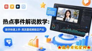 某大V的热点事件解说教学，新手也能快速上手，稳定产出高流量解说视频-流年日记