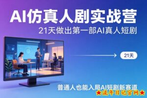 AI仿真人剧实战营,21天做出第一部AI真人短剧,普通人也能入局AI短剧新赛道-流年日记
