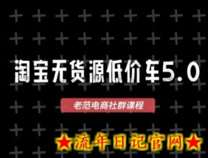 淘宝无货源价车5.0,2026最新VIP淘宝无货源课程,1688代发,蓝海选品,零成本创业首选(更新26年4月)-流年日记